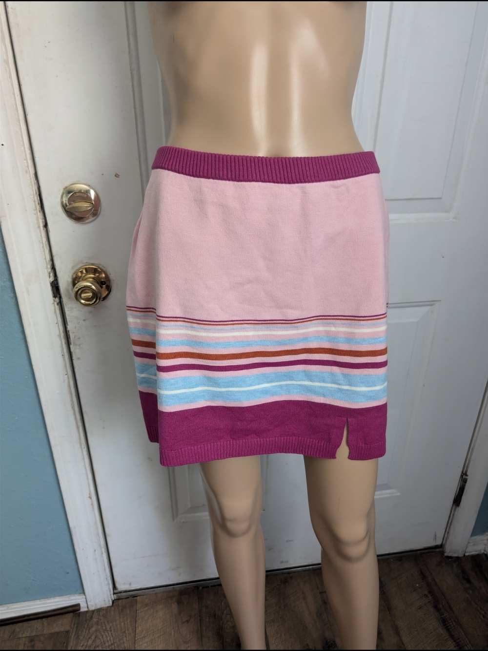 Princess Polly Pink Striped Knit Mini Skirt
